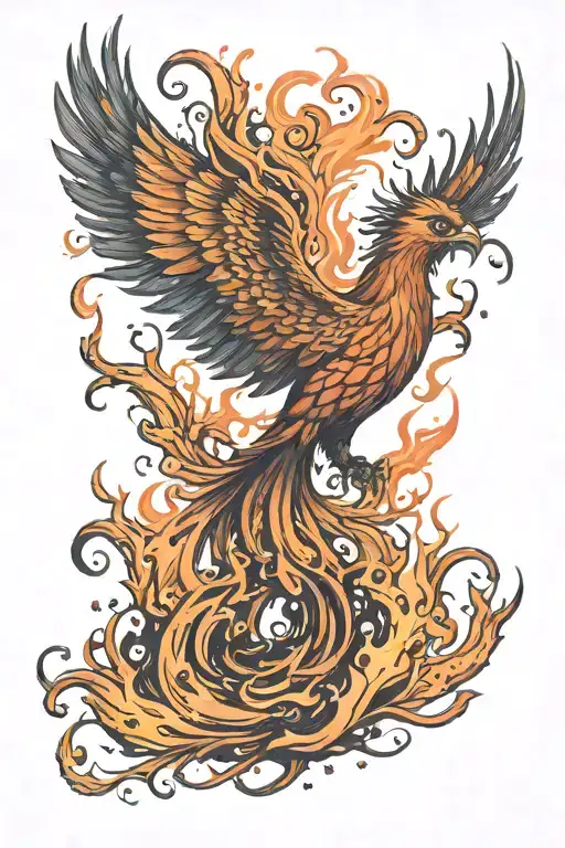 Phoenix Rising From Flames