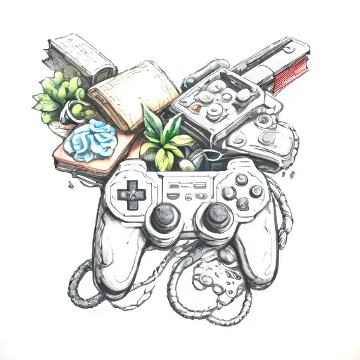 Book And Video Game Controller