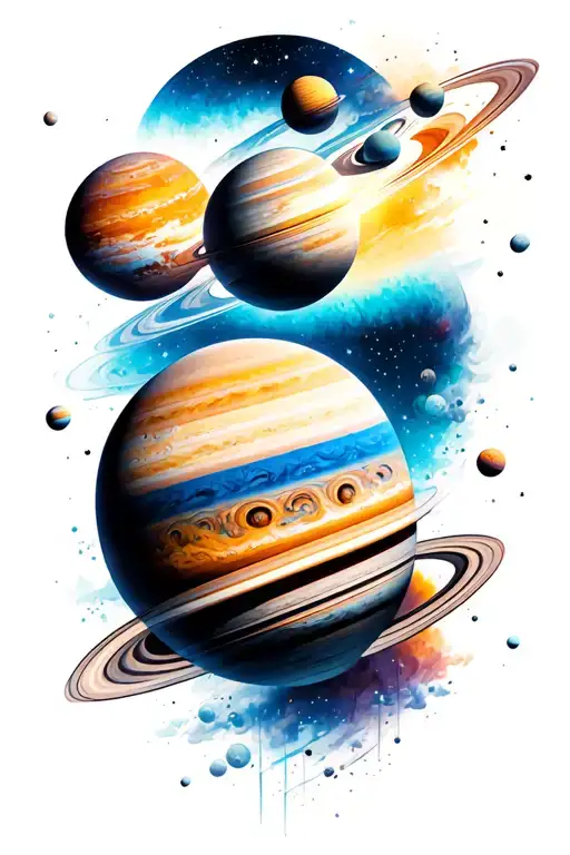 Outer Space With Planets