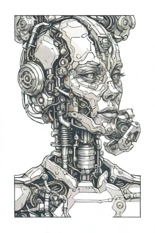 Female Robot Head
