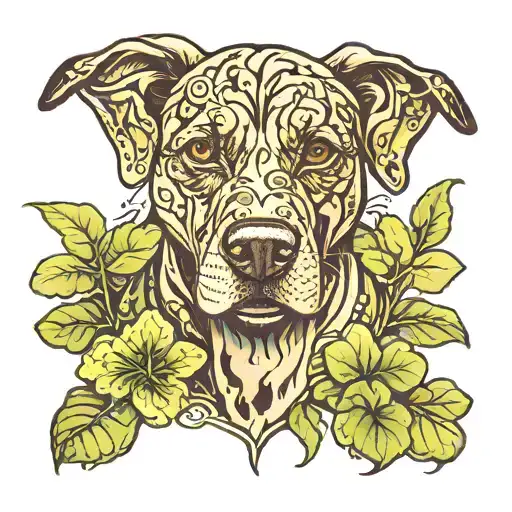 Dog With Clover Leaf