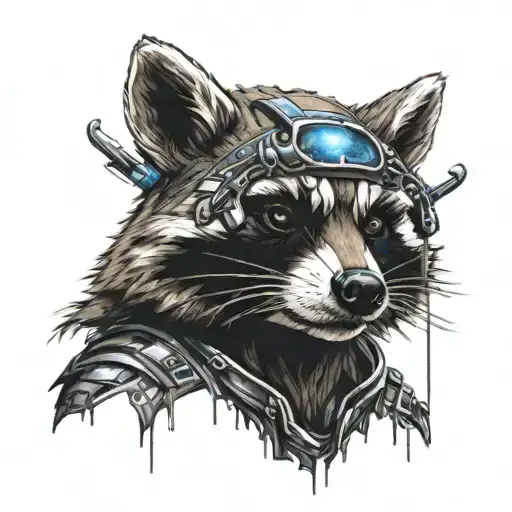 Raccoon Warrior In Space