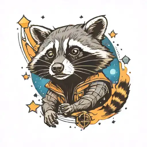 Raccoon Royalty In Space