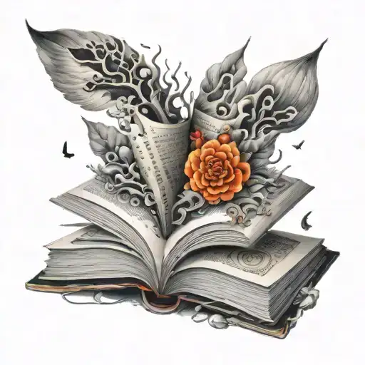 Black And Gray Surrealistic Book Open