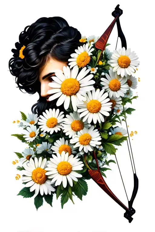 Bow And Arrow With Daisies