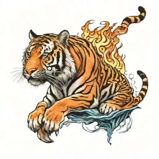 Tiger And Earth Fire Air