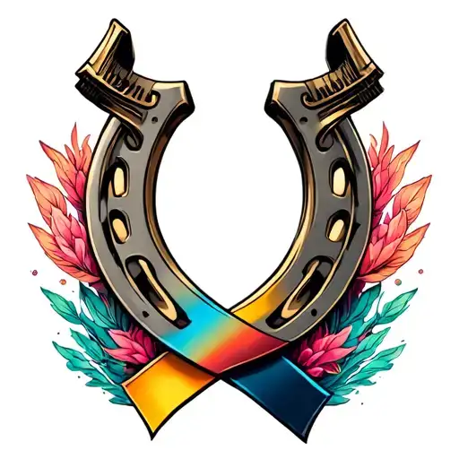 Prostate Cancer Ribbon With Horseshoe Design