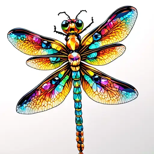 Dragonfly Made Of Gemstones