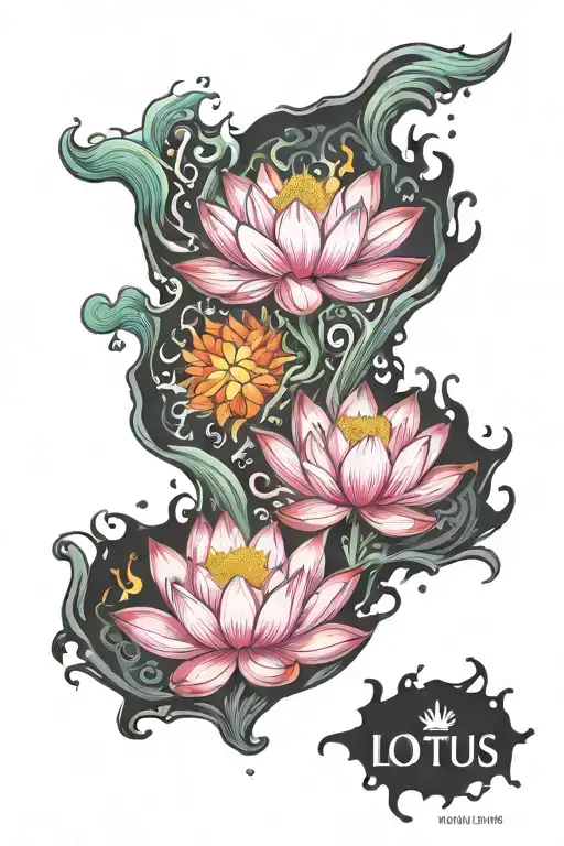 Lotus Flower On Fire Rising