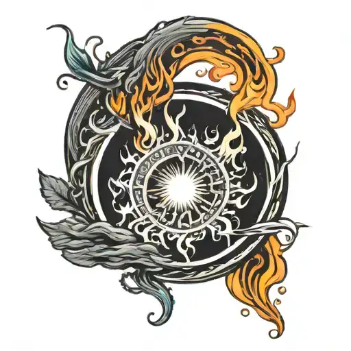 Small Flame Spark In A Black Circle