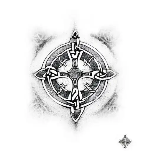 Celtic Cross With Skulls