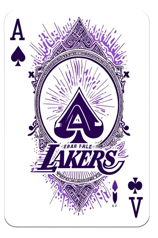 Ace Playing Card And La Lakers Logo Incorporated