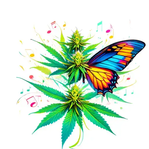 Music Marijuana Butterfly Flying