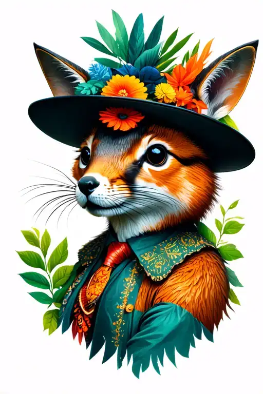 A Mix Of Diffrent Forest Animals In Fun Fancy Outfits