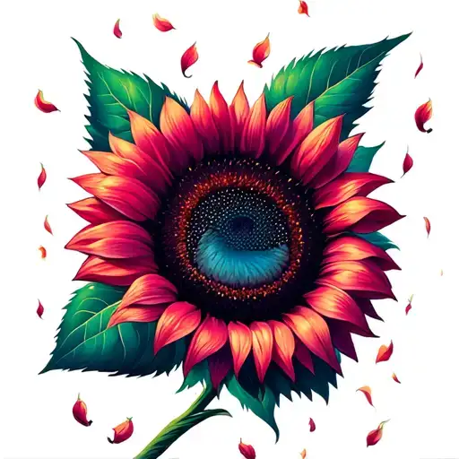 Sunflower With Falling Petals With Written Get Out Of Your Comfort Zone