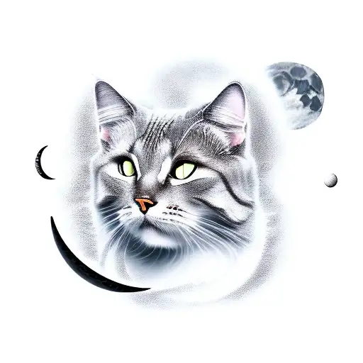 Cat And Moon