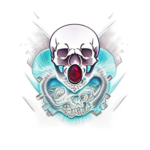 Dog Skull With A Ruby In The Eye Socket