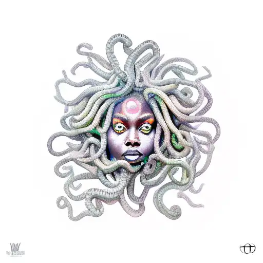 Medusa Based On Black Girl Combined With Sun