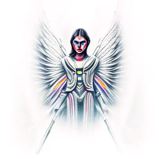 Pinstriped Guardian Angel