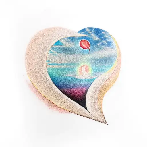 Crescent Moon And A Heart