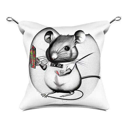 Mouse With Mask And Bag Of Money