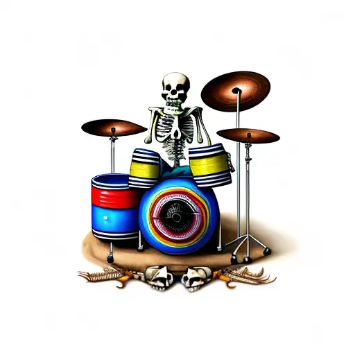 Skeleton Playing Drums