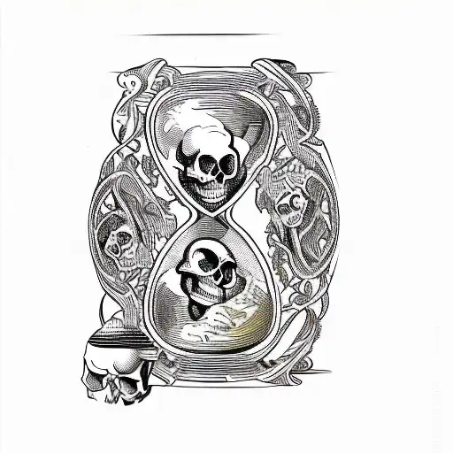 An Hourglass With A Skull Inside