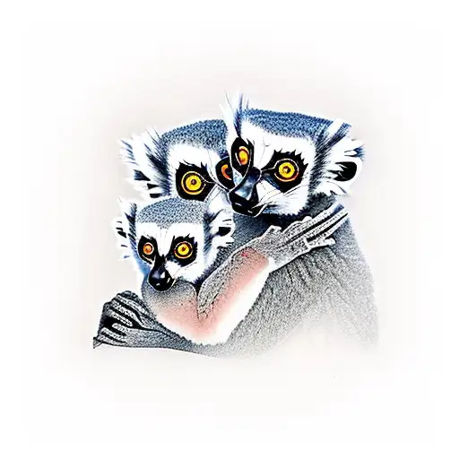 Mum Dad And Baby Lemur