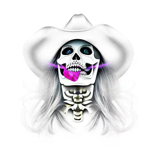 Skeleton Cowgirl Face
