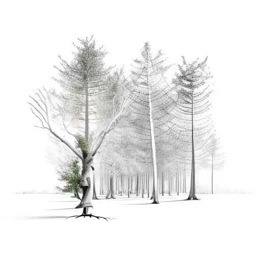 Trees In A Forest With The Roots Digging Deeply And Visably Into The Dirt