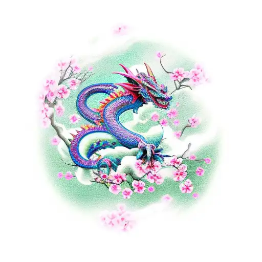 Dragon And Cherry Blossom