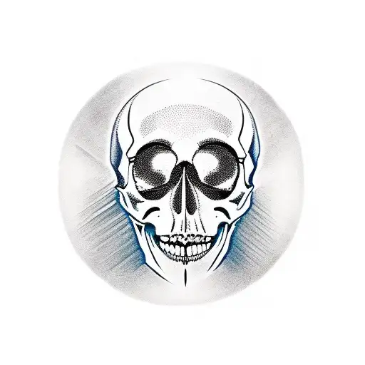A Skull A Hour Glass And Yin Yang