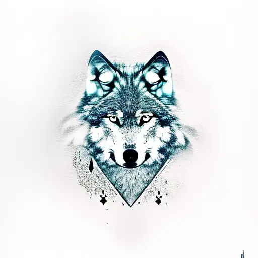 Wolf Sitting Alone In The Woods