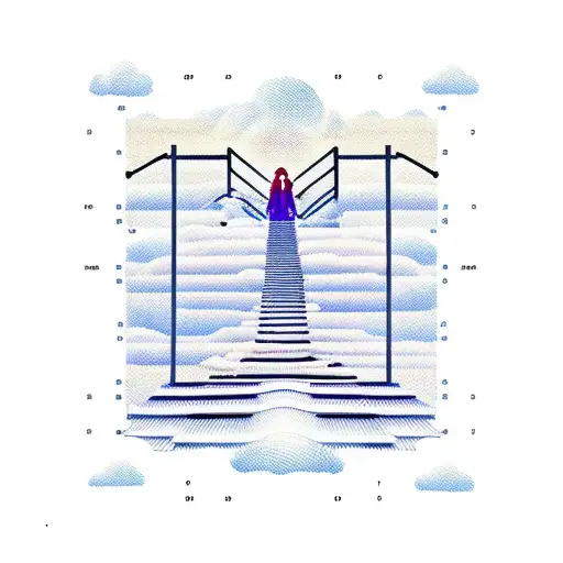 Stairway To Heaven With Binary Code Background