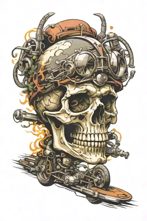 Skull Bike Riding
