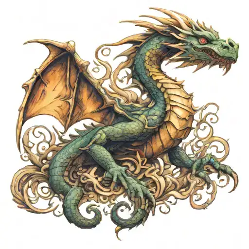 Dragon Sholder Tattoo Design