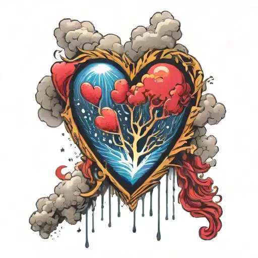 Destiny Symbolized By A Cloud Raining Down Onto A Heart
