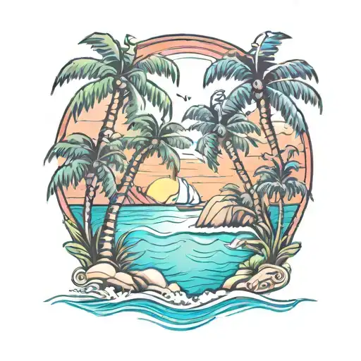 Beach Water Palms