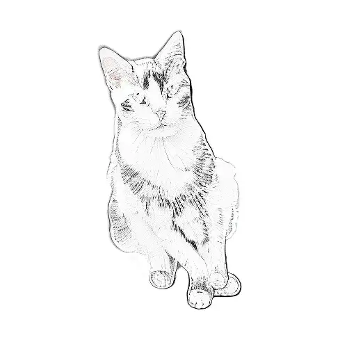 A Black And White Cat