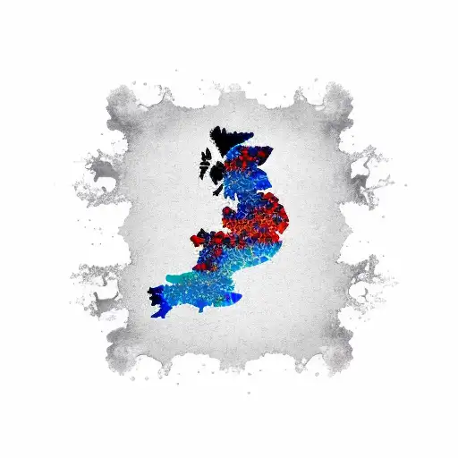 A Map Of England With Smoke Forming The Shape Of A Car