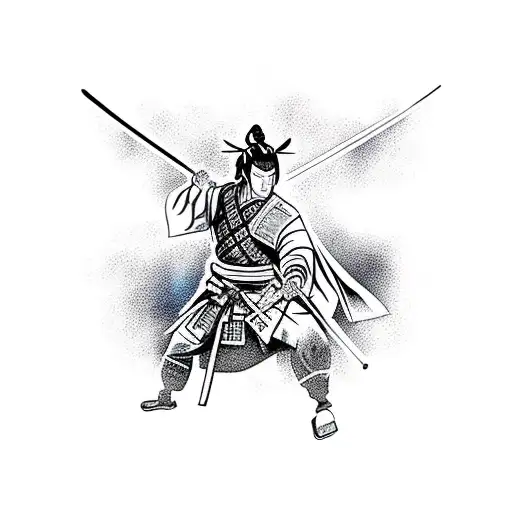 Samurai Silhouette With Sword