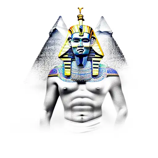 Egyptian God With Pyramids