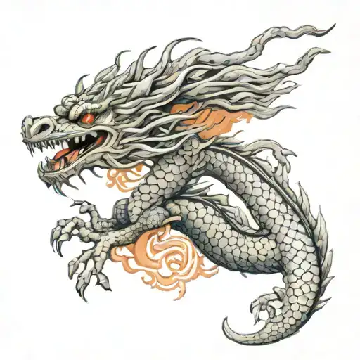 Japanese Dragon Tattoo On The Forearm In Realism Style