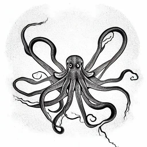 Black And White Octopus
