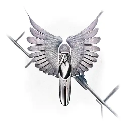 Bird Wing In Art Deco Style