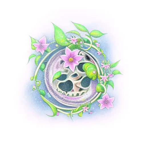 Moon Stars Gothic Tarrot Flowers Vine