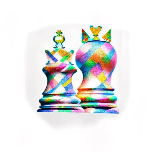 King And Queen Chess Pieces On The Board