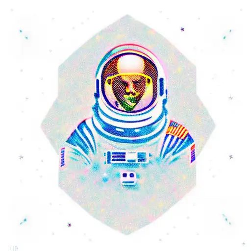 Astronaut With Crystals And Stars