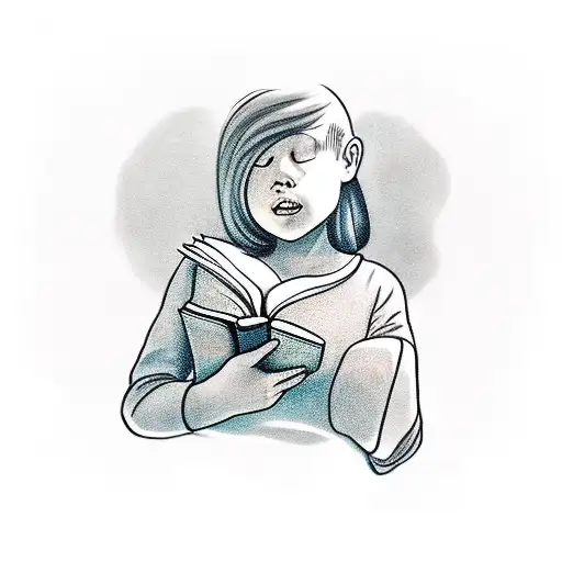 Girl With A Book In Her Lap Whiles She's Swinging And Looking Up Into Space