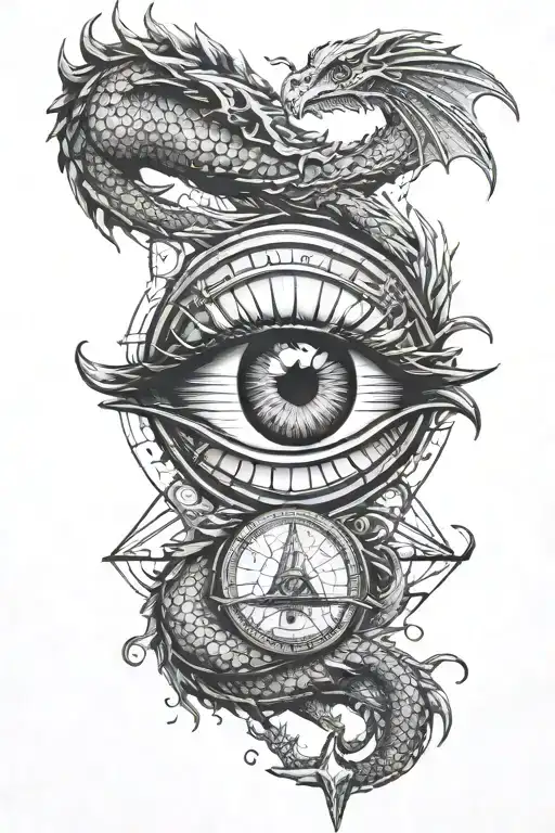 Illuminati Eye With Dragon Wrapped